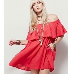 Free people pink/red dress